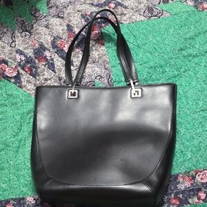 Cole Haan Vintage Black Leather Tote Purse